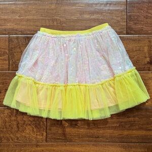 Truly Me Sparkling Yellow and Pink Tulle Skirt